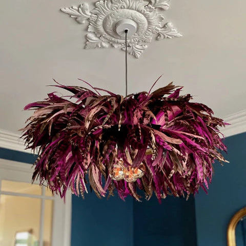 Ostrich feather online pendant light