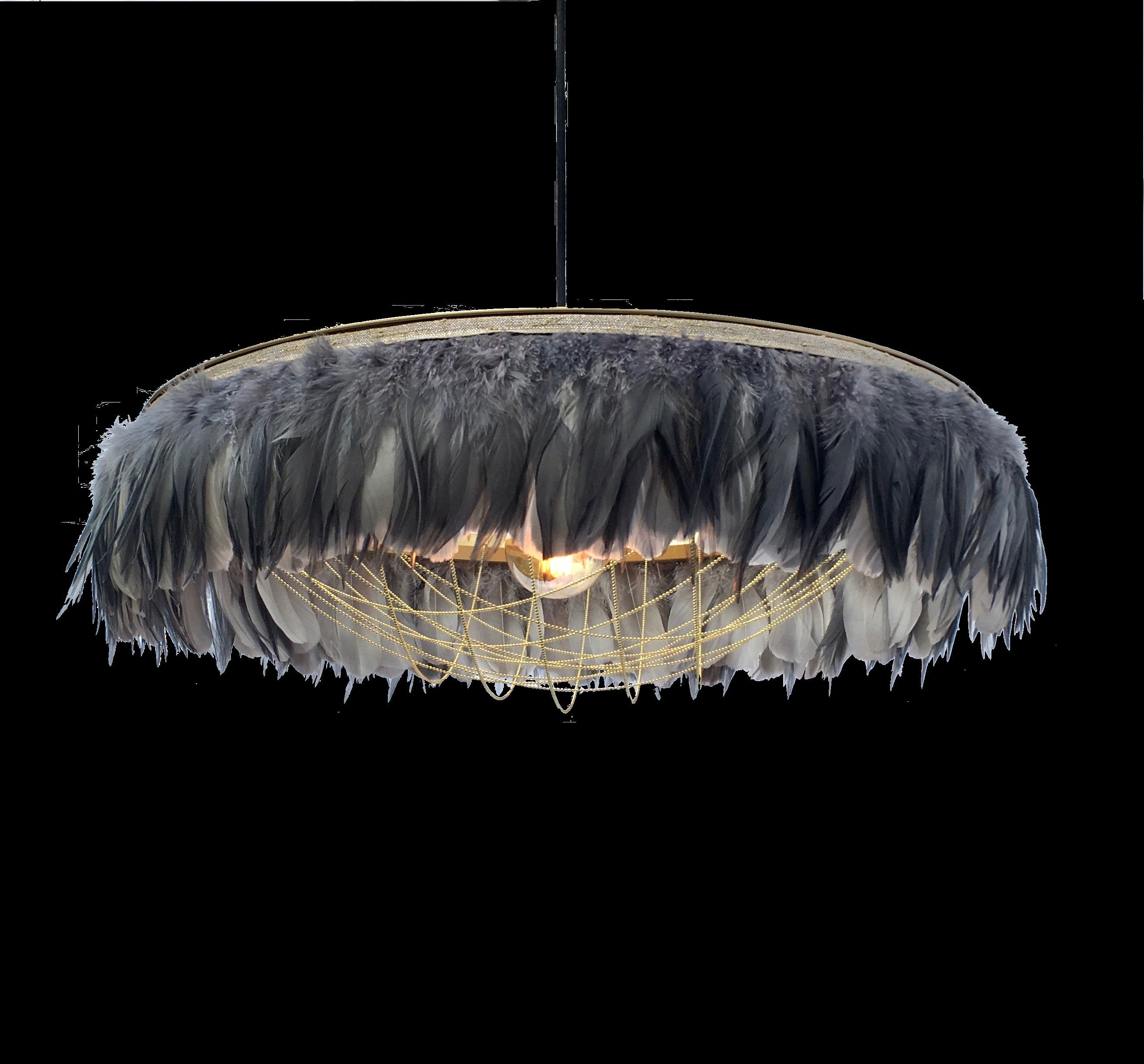 Grey feather deals light shade