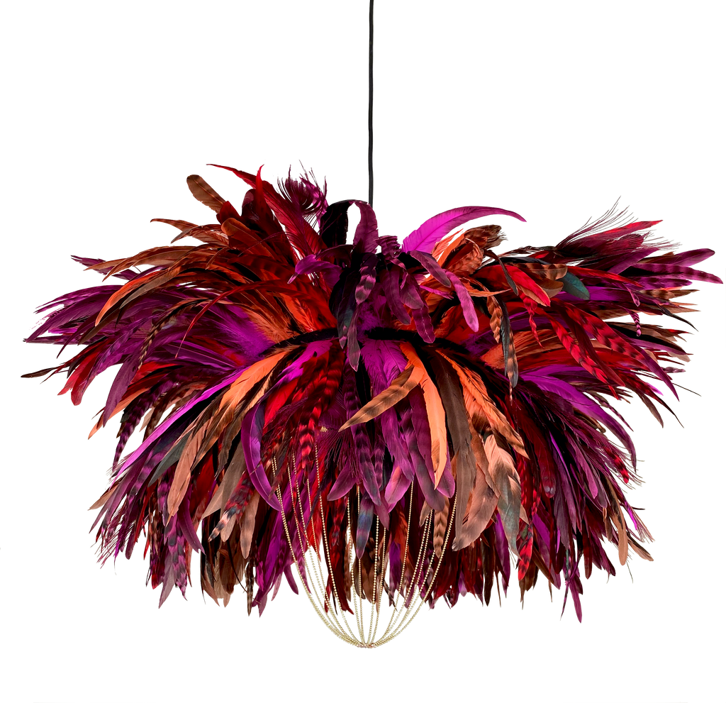 amaryllis feather chandelier