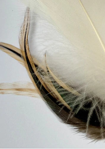 Badger and Ivory Feather Lampshade